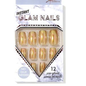 NIP Instant Glam Iridescent Gold Press-On Nails